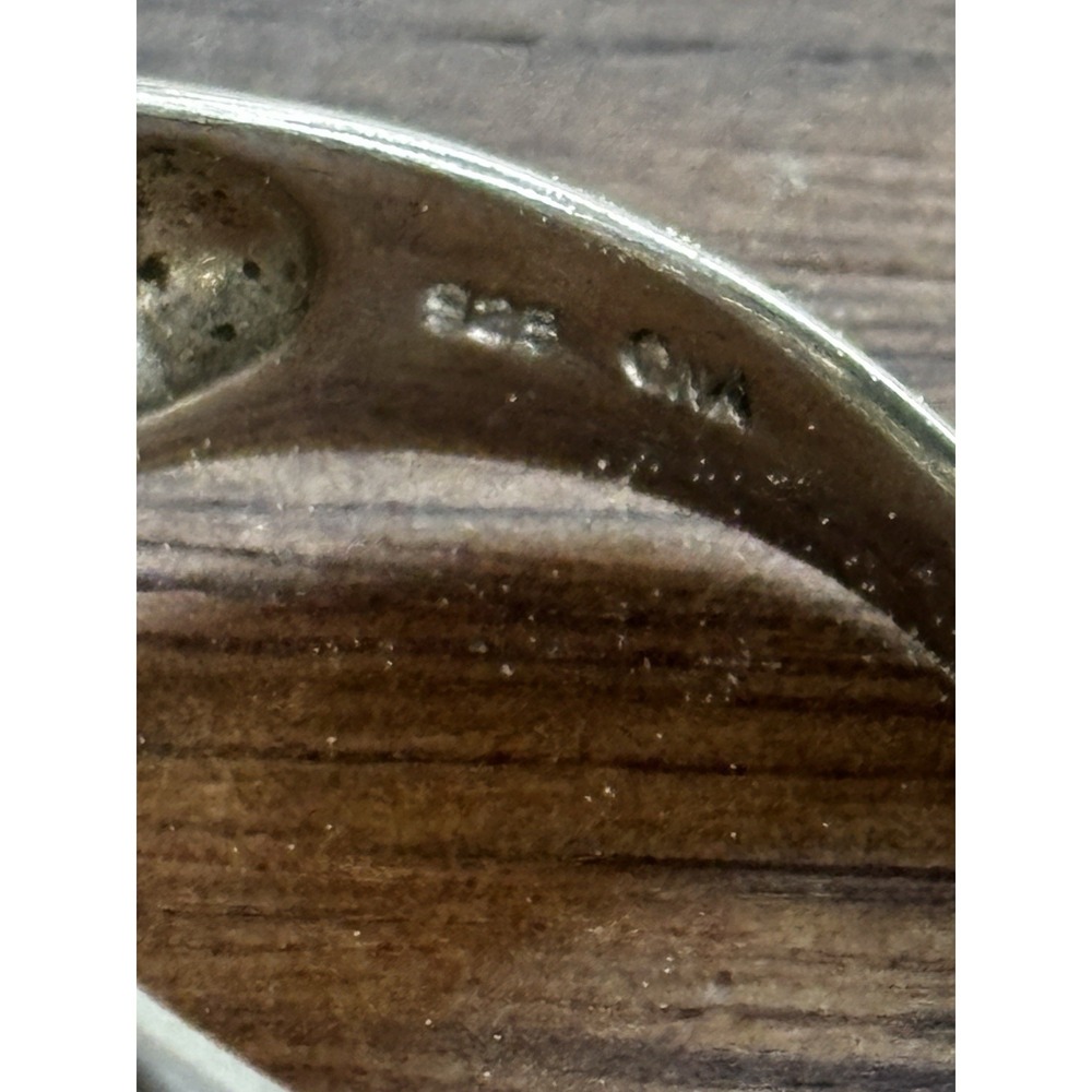 925 STERLING SILVER AND TOPAZ PIERCED SCROLLS RING RING SIZE 9 - Picture 3 of 11